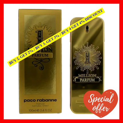 1 Million By Paco Rabanne 3.4 Oz Pure Parfum Spray For Men