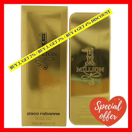 1 Million By Paco Rabanne 6.8 Oz Eau De Toilette Spray For Men