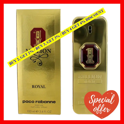 1 Million Royal By Paco Rabanne 3.4 Oz Pure Parfum Spray For Men