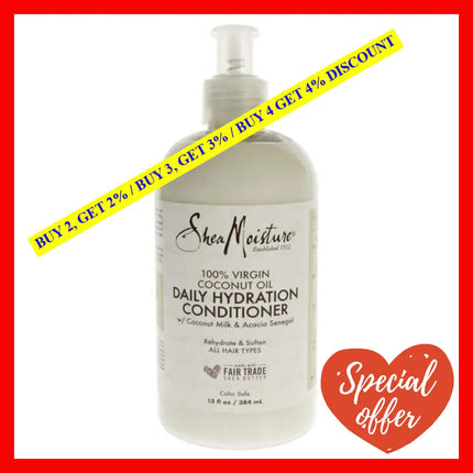 100 Percent Virgin Coconut Oil Daily Hydration Conditioner By Shea Moisture For Unisex - 13 Oz