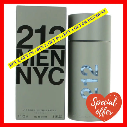 212 By Carolina Herrera 3.4 Oz Eau De Toilette Spray For Men