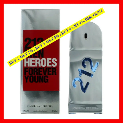 212 Heroes Forever Young By Carolina Herrera 3 Oz Eau De Toilette Spray For Men