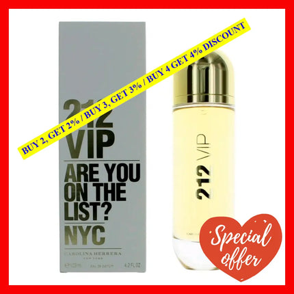 212 Vip By Carolina Herrera 4.2 Oz Eau De Parfum Spray For Women