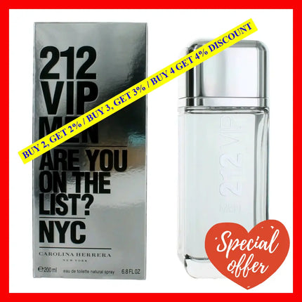 212 Vip By Carolina Herrera 6.7 Oz Eau De Toilette Spray For Men