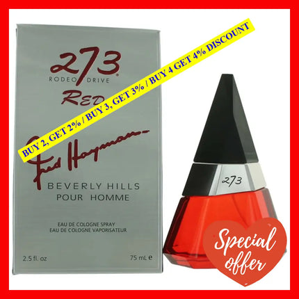 273 Red By Fred Hayman 2.5 Oz Eau De Cologne Spray For Men