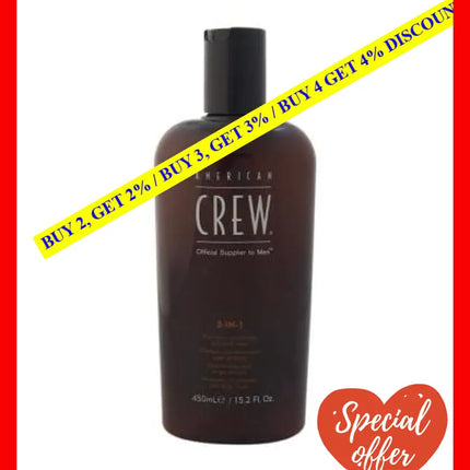 3 In 1 Shampoo And Conditoner Body Wash By American Crew For Men - 15.2 Oz