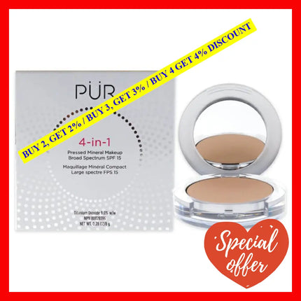 4-In-1 Pressed Mineral Makeup Powder Spf 15 - Lg6 Vanilla By Pur Cosmetics For Women 0.28 Oz