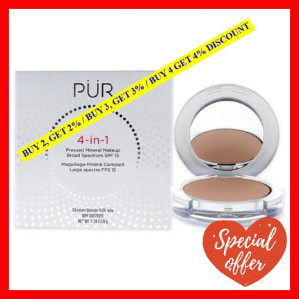 4-In-1 Pressed Mineral Makeup Powder Spf 15 - Ln2 Fair Ivory By Pur Cosmetics For Women 0.28 Oz