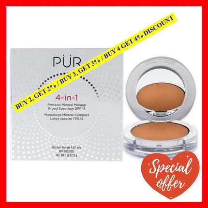 4-In-1 Pressed Mineral Makeup Powder Spf 15 - Mn5 Golden Medium By Pur Cosmetics For Women 0.28 Oz