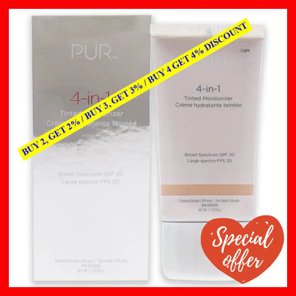 4-In-1 Tinted Moisturizer Spf 20 - Light By Pur Cosmetics For Women 1.7 Oz Makeup