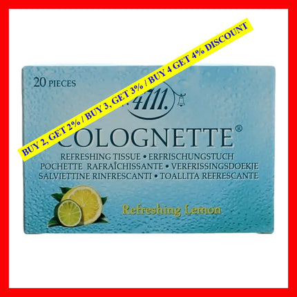 4711 By Muelhens 20 Piece Colognette Refreshing Lemon Tissue