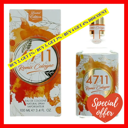 4711 Remix Orange Cologne By Muelhens 3.4 Oz Eau De Spray For Unisex