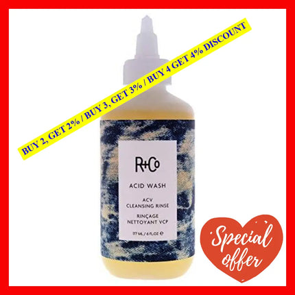 Acid Wash Acv Cleansing Rinse By R+Co For Unisex - 6 Oz Cleanser