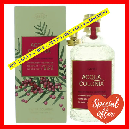 Acqua Colonia Pink Pepper And Grapefruit By 4711 5.7 Oz Eau De Cologne Splash/Spray For Unisex