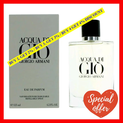 Acqua Di Gio By Giorgio Armani 4.2 Oz Eau De Parfum Spray Refillable For Men