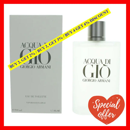 Acqua Di Gio By Giorgio Armani 6.7 Oz Eau De Toilette Spray For Men