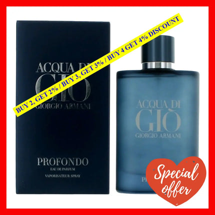 Acqua Di Gio Profondo By Giorgio Armani 4.2 Oz Eau De Parfum Spray For Men