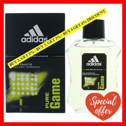 Adidas Pure Game By 3.4 Oz Eau De Toilette Spray For Men