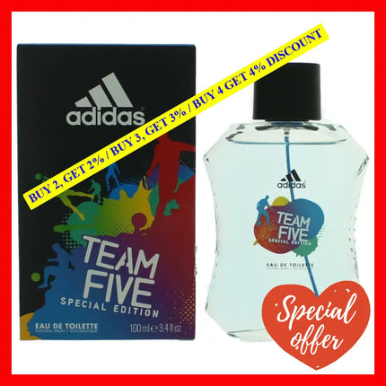 Adidas Team Five By 3.4 Oz Eau De Toilette Spray For Men