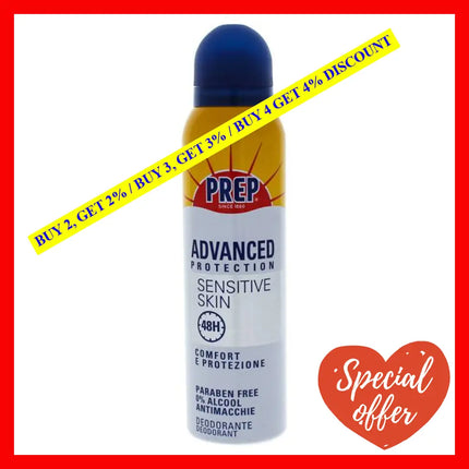 Advanced Protection Sensitive Skin Deodorant Spray By Prep For Unisex - 5 Oz