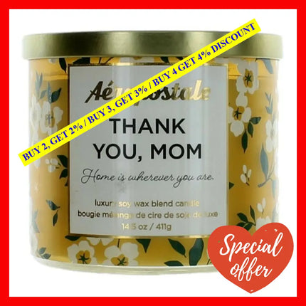 Aeropostale 14.5 Oz Soy Wax Blend 3 Wick Candle - Thank You Mom