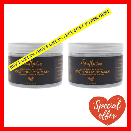 African Black Soap Soothing Body Mask - Pack Of 2 By Shea Moisture For Unisex 12 Oz