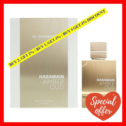 Al Haramain Amber Oud White Edition Eau De Parfum Spray For Unisex 3.4 Ounce