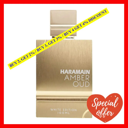 Al Haramain Amber Oud White Edition Eau De Parfum Spray For Unisex 3.4 Ounce