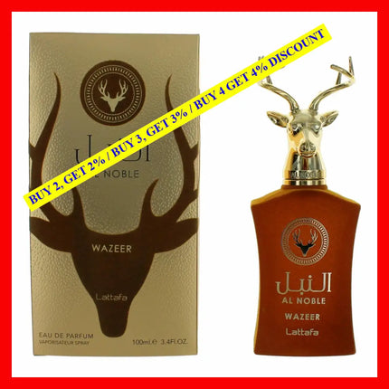 Al Noble Wazeer By Lattafa 3.4 Oz Eau De Parfum Spray For Unisex