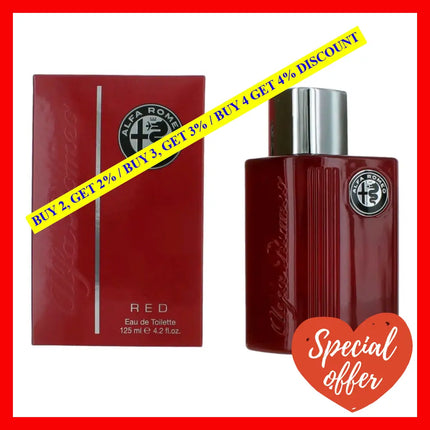 Alfa Romeo Red By 4.2 Oz Eau De Toilette Spray For Men