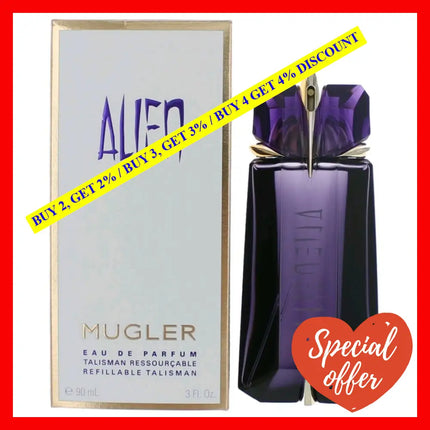 Alien By Thierry Mugler 3 Oz Eau De Parfum Spray For Women Refillable