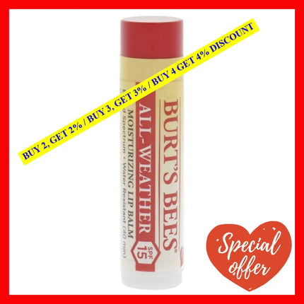 All-Weather Moisturizing Lip Balm Spf 15 By Burts Bees For Women - 0.15 Oz