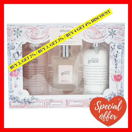 Amazing Grace Jumbo Set By Philosophy For Women - 3 Pc Gift 4Oz Edt Spray 16Oz Shampoo Bath &