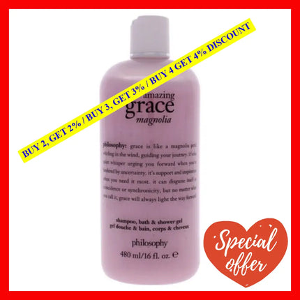 Amazing Grace Magnolia By Philosophy For Women - 16 Oz Shampoo Bath And Shower Gel