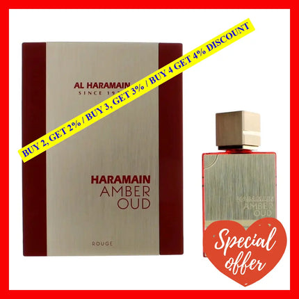 Amber Oud Rouge By Al Haramain 2 Oz Eau De Parfum Spray For Unisex