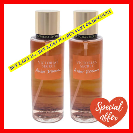 Amber Romance By Victorias Secret For Women - 8.4 Oz Fragrance Mist Pack Of 2