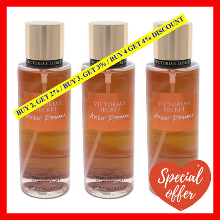 Amber Romance By Victorias Secret For Women - 8.4 Oz Fragrance Mist Pack Of 3