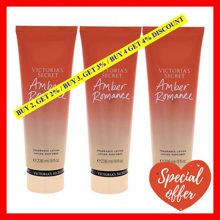 Amber Romance Fragrance Lotion By Victorias Secret For Women - 8 Oz Body Pack Of 3