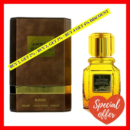 Amber Santal By Ajmal 3.4 Oz Eau De Parfum Spray For Unisex