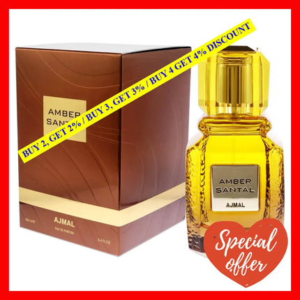 Amber Santal By Ajmal For Women - 3.4 Oz Edp Spray