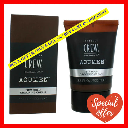 American Crew Acumen By 3.3 Oz Firm Hold Grooming Cream