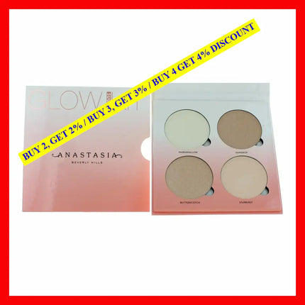 Anastasia Sugar Glow Kit By Beverly Hills 4 Shade Metallic Powder Highlighters