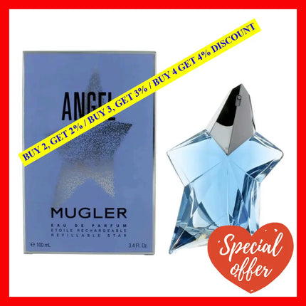 Angel By Thierry Mugler 3.4 Oz Eau De Parfum Spray Refillable Star For Women