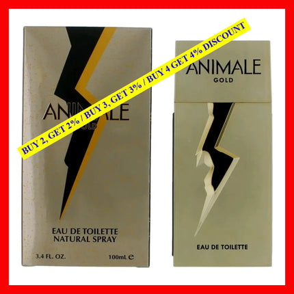 Animale Gold By 3.4 Oz Eau De Toilette Spray For Men