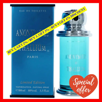 Anonymous By Thallium 3.4 Oz Eau De Toilette Spray For Men