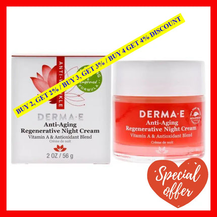 Anti-Aging Regenerative Night Cream By Derma-E For Unisex - 2 Oz