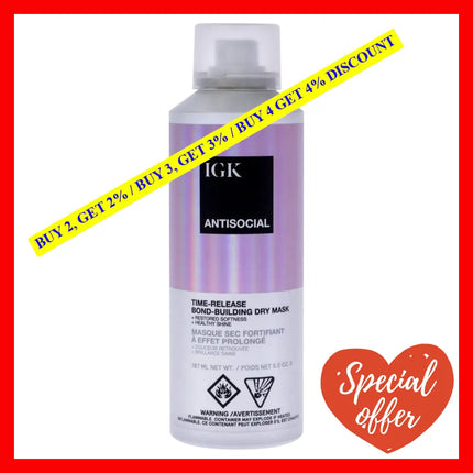 Antisocial Overnight Bond Building Dry Hair Mask By Igk For Unisex - 5 Oz Masque