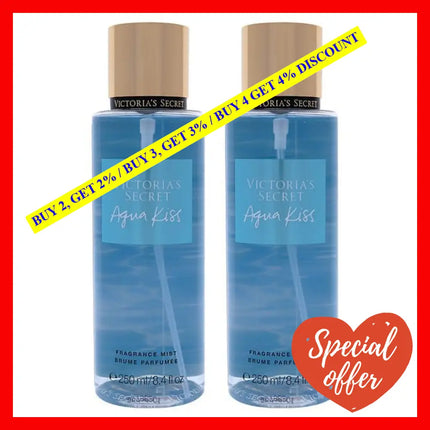 Aqua Kiss By Victorias Secret For Women - 8.4 Oz Fragrance Mist Pack Of 2