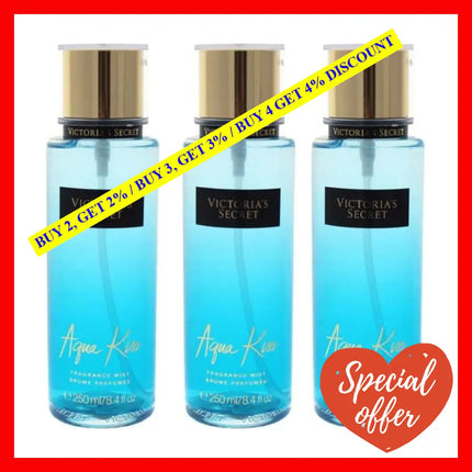 Aqua Kiss By Victorias Secret For Women - 8.4 Oz Fragrance Mist Pack Of 3