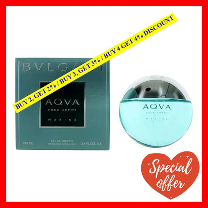 Aqva Marine By Bvlgari 3.4 Oz Eau De Toilette Spray For Men (Aqua)